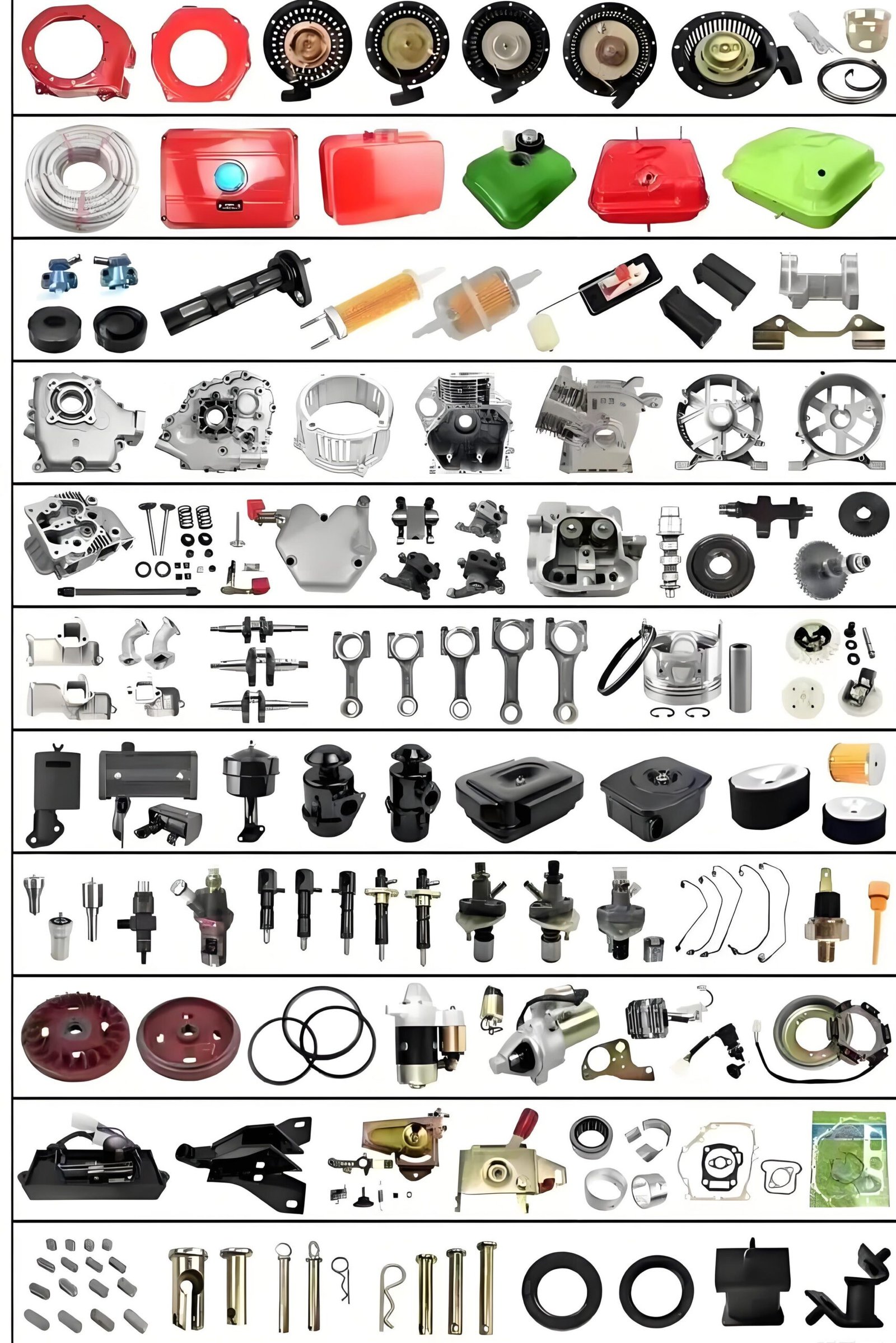 Componentsaccessories of a small portable gasoline generator